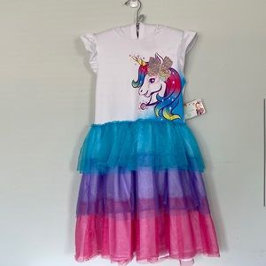 NWT Girls Nickelodeon JoJo Siwa Hoodie Unicorn Dress Sz XL (14-16)